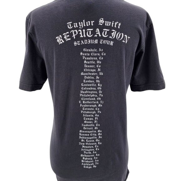 Canvas Taylor Swift Reputation Stadium Tour Graphic Gray T-Shirt Womens Small - Picture 5 of 13
